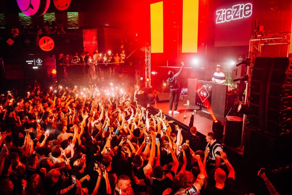 Zie Zie performing to the crowd at Switch Nightclub, Southampton, Hampshire, UK